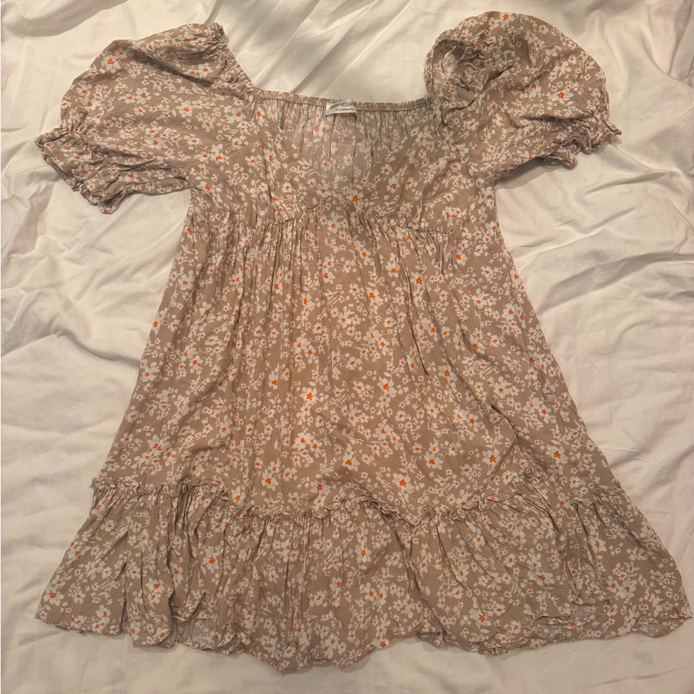Shop Neighbour brown floral minidress